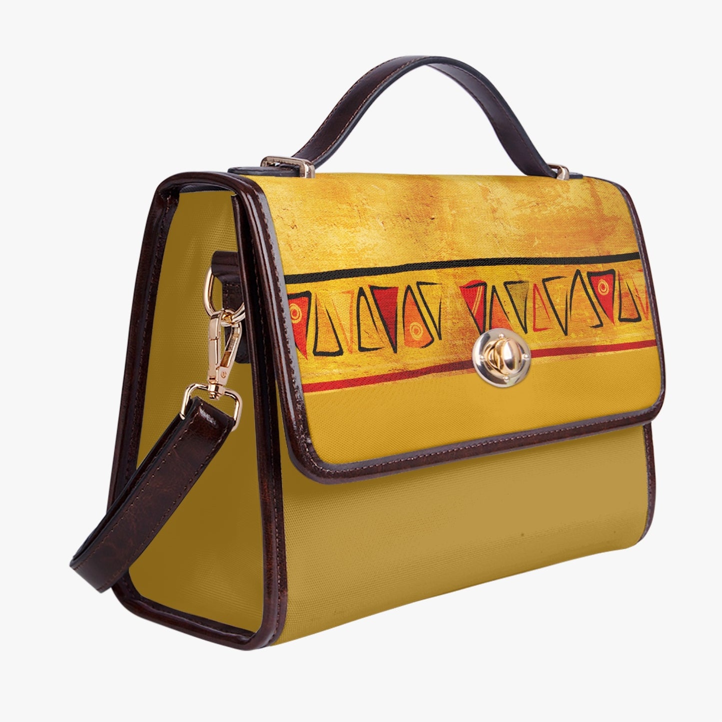 768. Leather Flap Satchel Bag aurore
