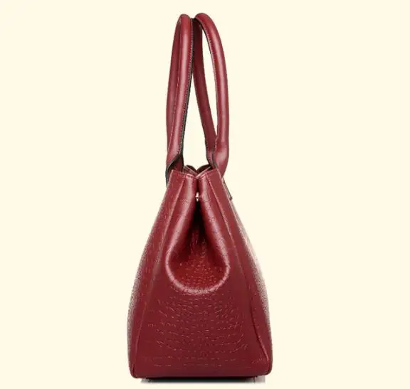 Clemse N:00010 Womens Crocodile Large Tote Handbag Purse Shoulder Bag Travel Satchel Handbag