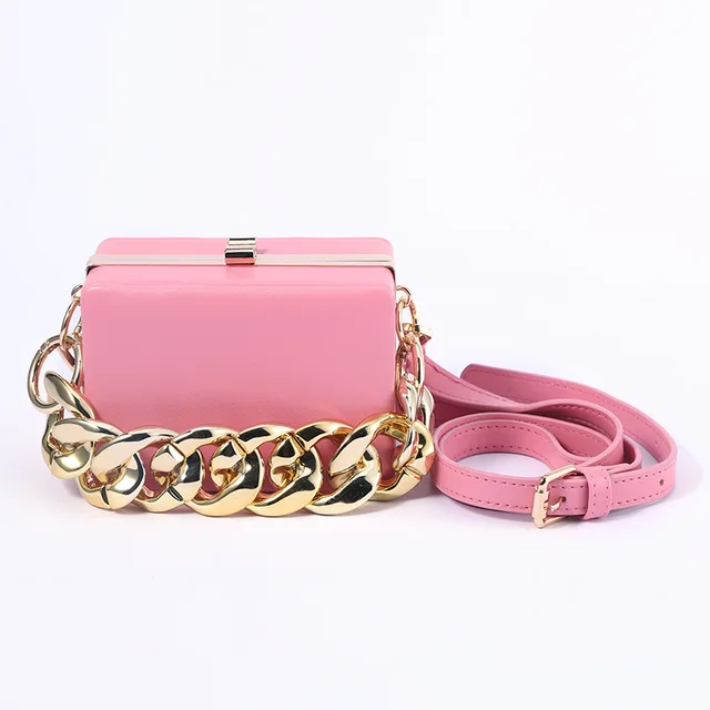 Clemse N 00012 Small Top Handle Square Frame Clutch Purse Crossbody Bag