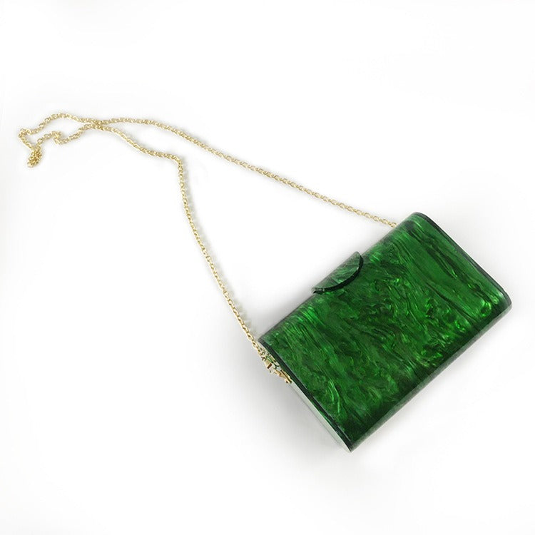 New Product Built in Lens Acrylic Dinner Bag Pearlescent Handbag Crossbody Dress Box Bag