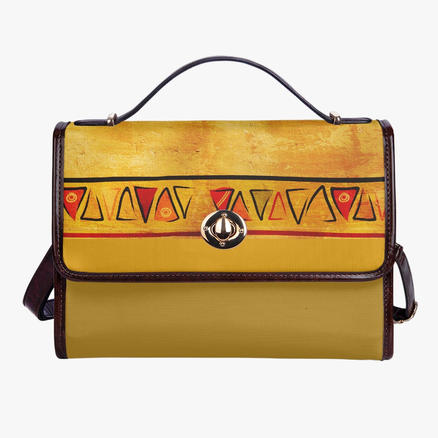 768. Leather Flap Satchel Bag aurore