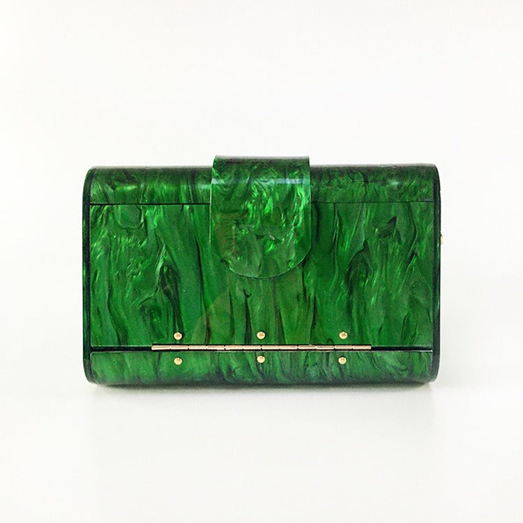 New Product Built in Lens Acrylic Dinner Bag Pearlescent Handbag Crossbody Dress Box Bag