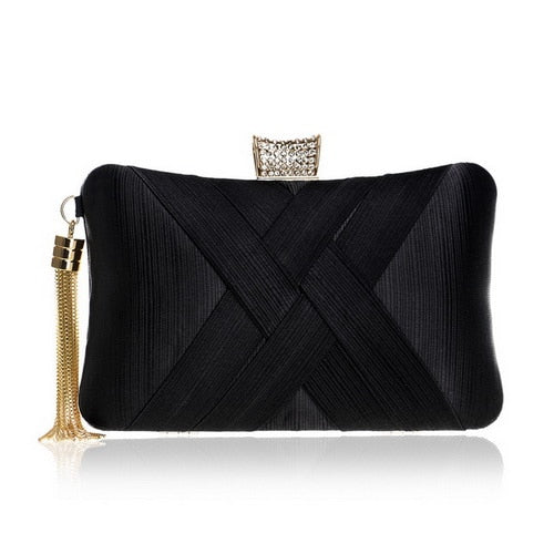 Bow Metal Women Day Clutches Tassel Luxurious Fashion Lady Evening Bags Small Party Wedding Bridal Chain Shoulder Handbag