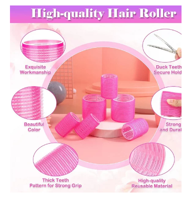 Velcro Rollers for Hair, 20Pcs Hair Rollers for Volume, Large Rollers Hair Curlers for Long Medium Short Thick Fine Thin Hair Bangs Self Grip Heatless Hair Curler 1 Size Hair Roller Set