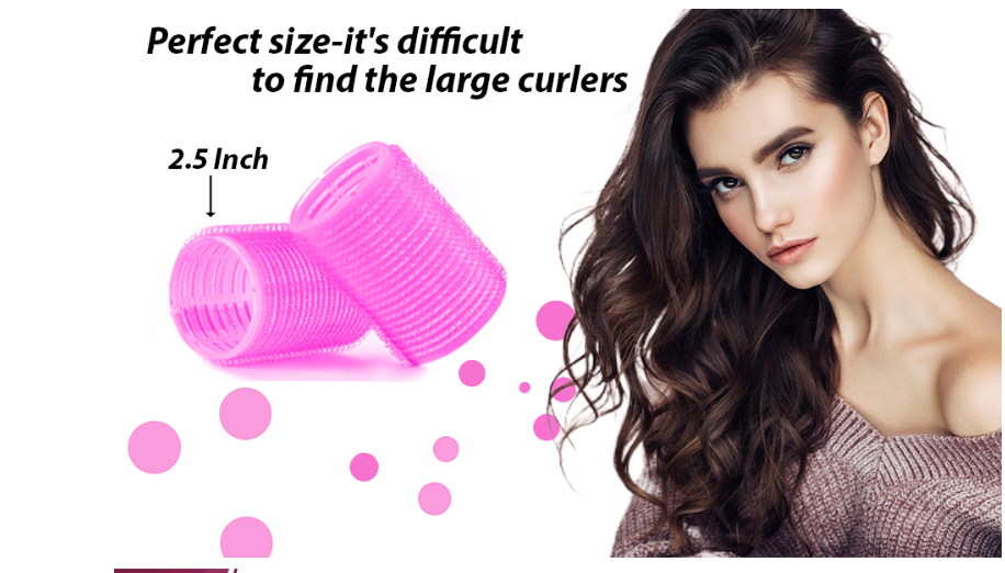 Velcro Rollers for Hair, 20Pcs Hair Rollers for Volume, Large Rollers Hair Curlers for Long Medium Short Thick Fine Thin Hair Bangs Self Grip Heatless Hair Curler 1 Size Hair Roller Set