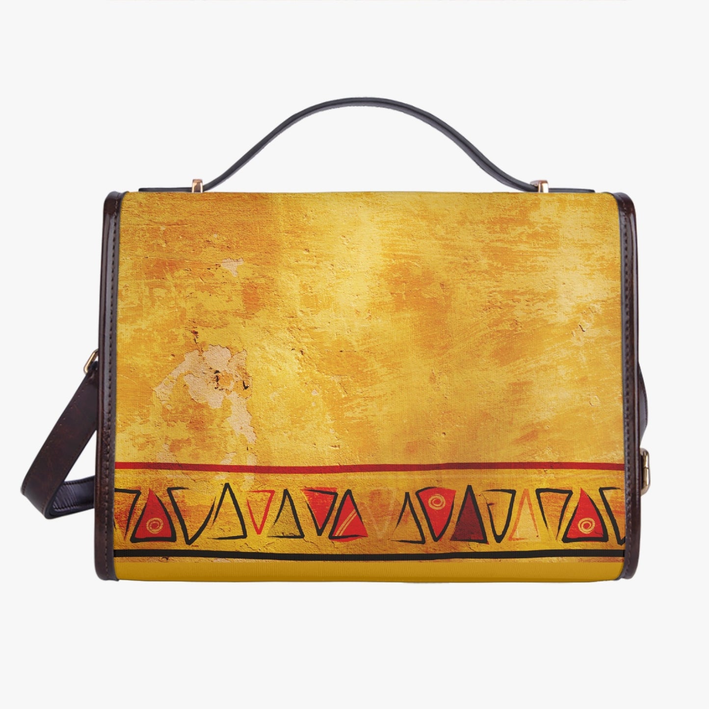 768. Leather Flap Satchel Bag aurore
