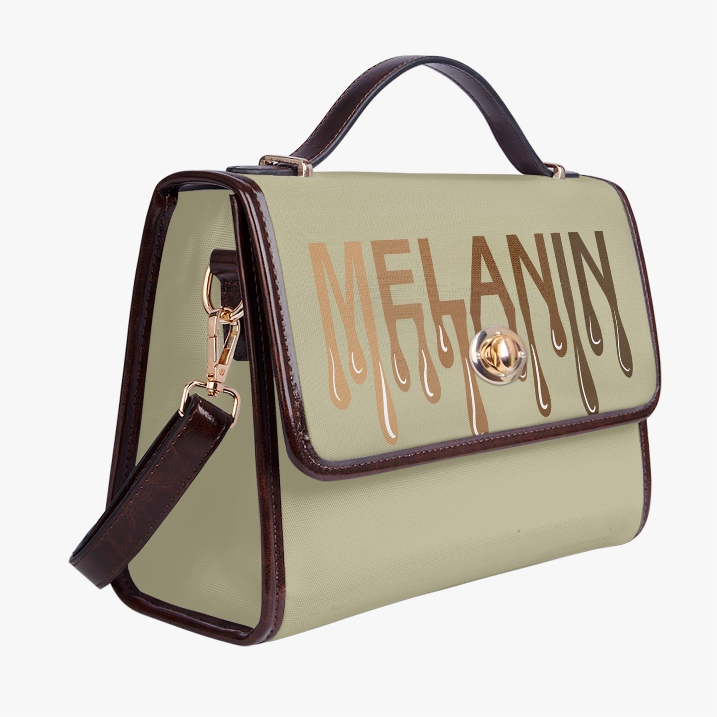 Leather Flap Satchel Bag Melanin