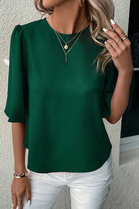 Round Neck Half Sleeve Blouse