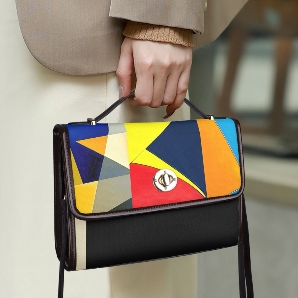 Leather Flap Satchel Bag, FAITH