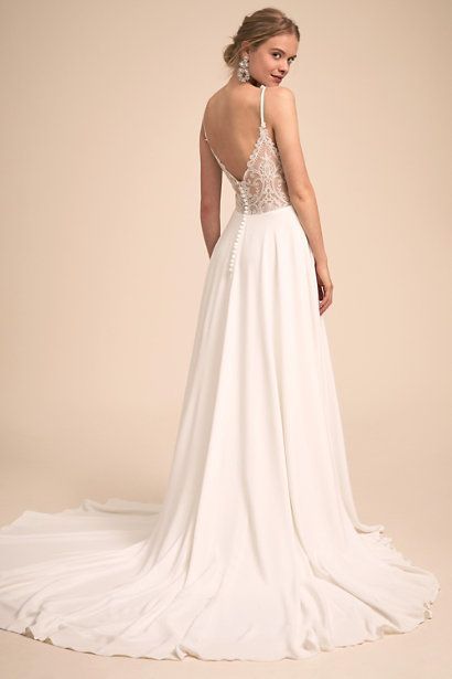 Simple & Charming V-neck Neckline Wedding Dress With Lace Back Bridal Dress vestido de festa de casamento