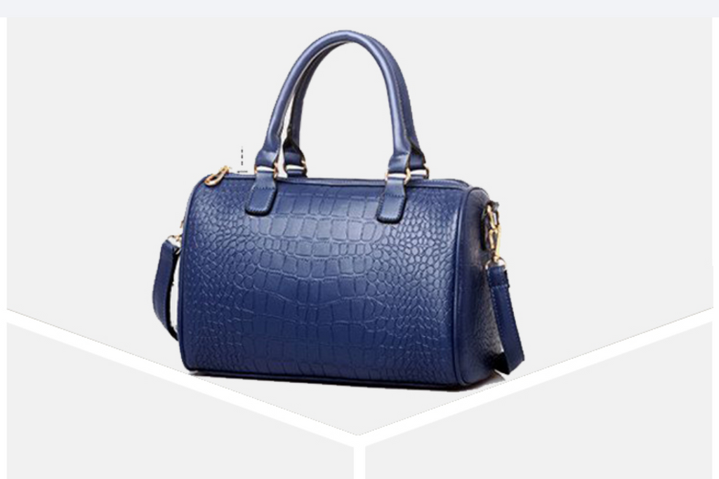 Clemse N: 00006 Leather Duffel Bag for women Vintage Crocodile Pattern Weekender Overnight Luggage Carryon Handbag Weekend Tote bag