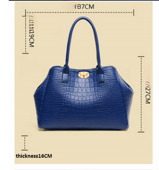Clemse N:00010 Womens Crocodile Large Tote Handbag Purse Shoulder Bag Travel Satchel Handbag