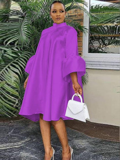 Women Loose Shirt Dress Puff Sleeves White Dresses Summer Autumn Fashion Casual Classy Holiday Robes Large Size 3XL Tunic 2023
