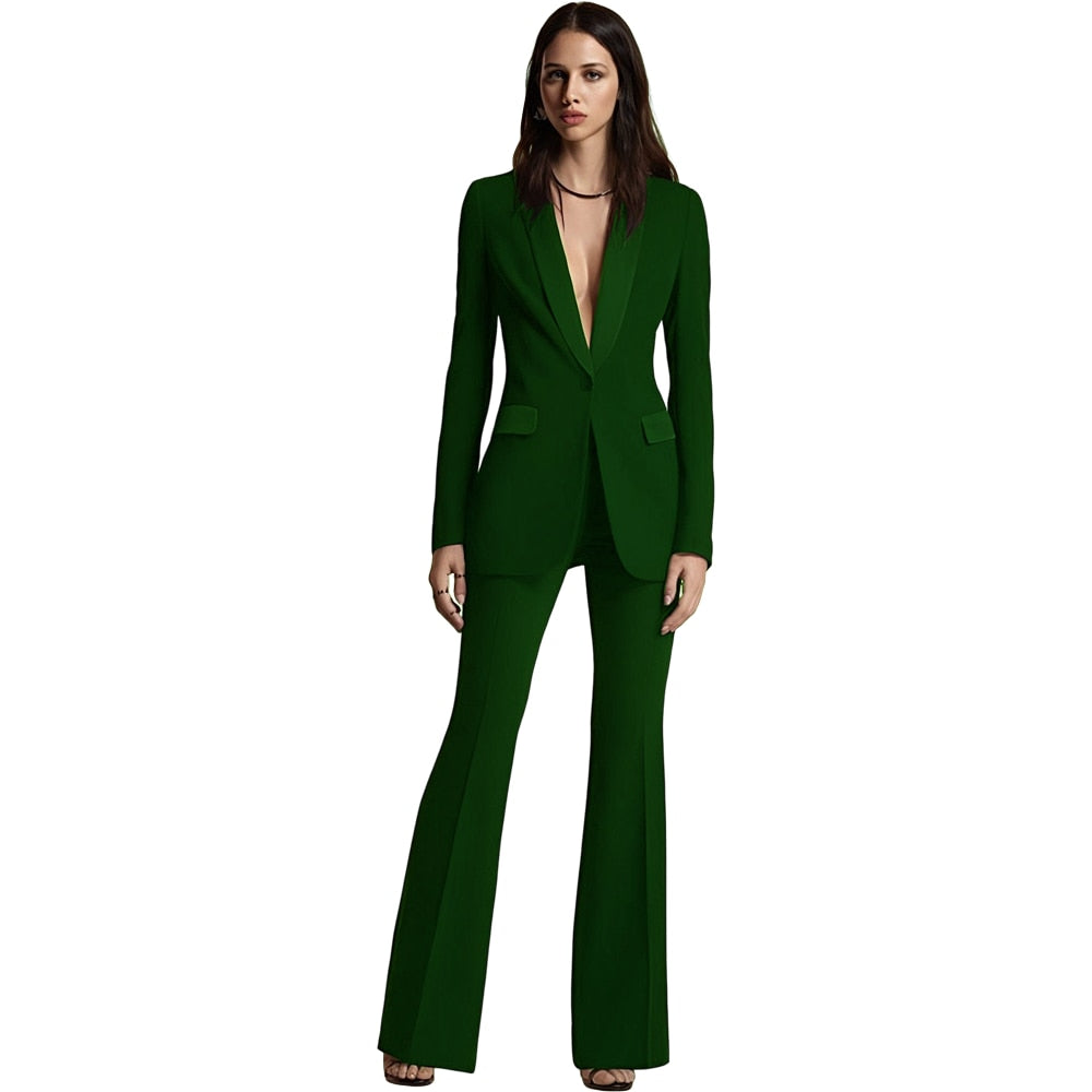 Women's Blazer Set, 2023 New Fashion Office Blazer Set, Elegant Pants Two-piece Set Women's Dress