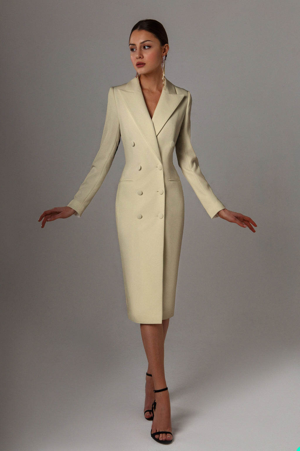 Women's Double-Breasted Blazer: Stylish Lapel Long Jacket for Formal Events, Proms, and Parties - Available in Vari