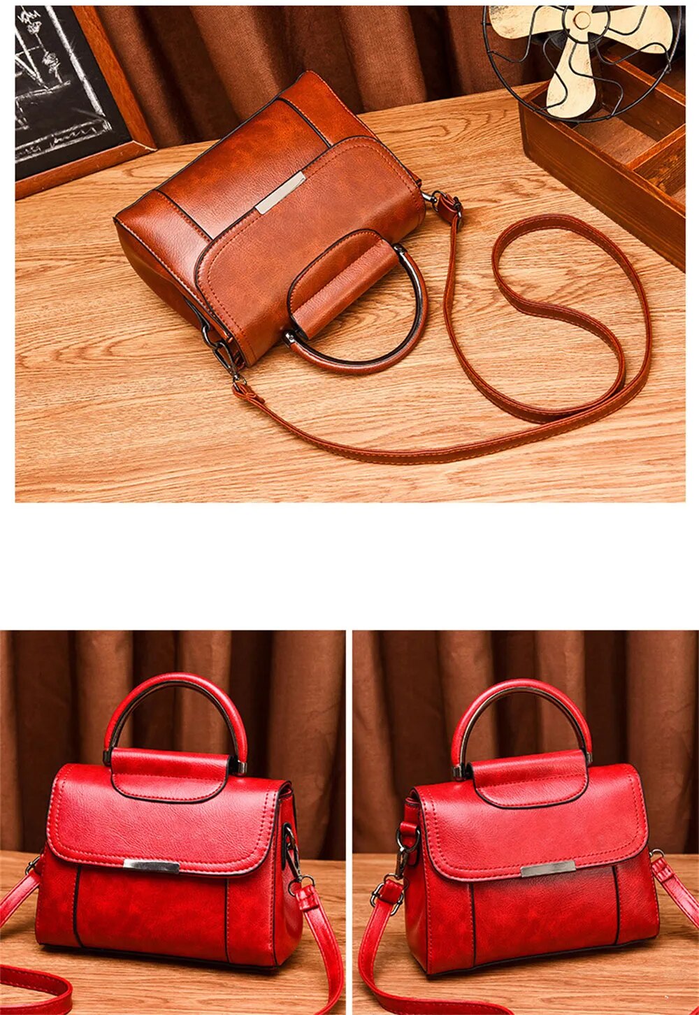 Clemse N: 00001 Bag Women Messenger Shoulder Bag Literary Bag Leather Women's Bag Designer Women Luxury Handbags