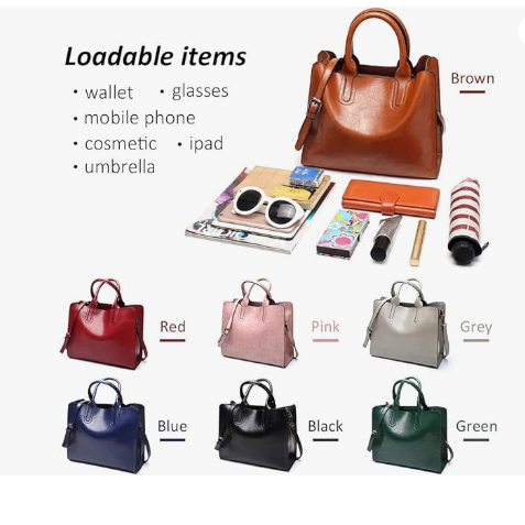 Women Fashion Tote Handbags Lightweight PU Leather  Shoulder Bags Retro Handle Purse Number 0004