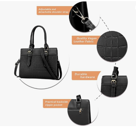 black Tote Bag for Women Satchel Purse and Handbags
