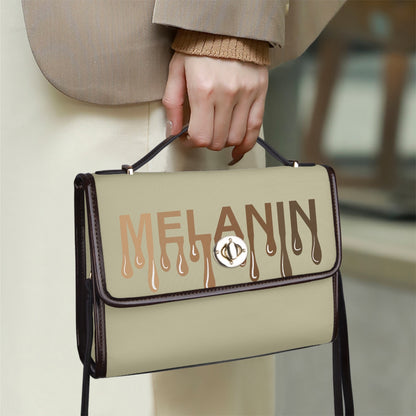 Leather Flap Satchel Bag Melanin