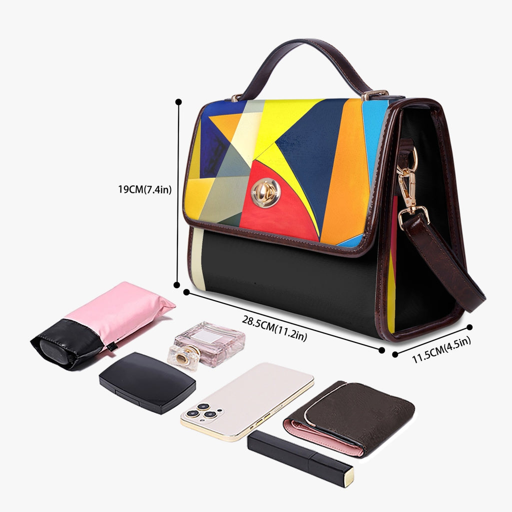 Leather Flap Satchel Bag, FAITH