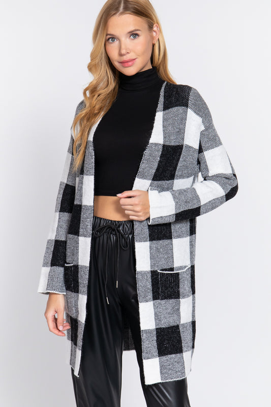 Front Open Jacquard Sweater Cardigan