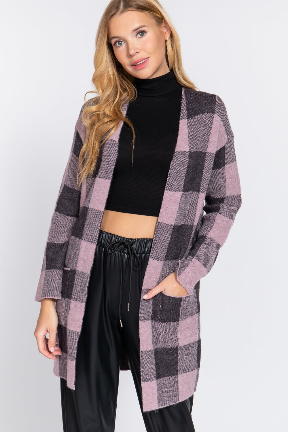 Front Open Jacquard Sweater Cardigan